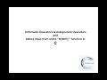 Arithmetic Operator Assignment Operator and scanf in C