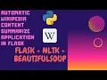 Text Summarization using Python Flask in ONE Text summarize flask web app in python