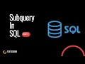 Subquery In SQL Advanced SQL Tutorial SQL Subquery Tutorial With Examples Correlated Subquery