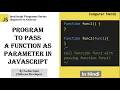 55 how to Pass function as an argument in JavaScript JavaScript Tutorial for beginners in Hindi