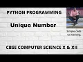 Python program to check Unique Number Hindi