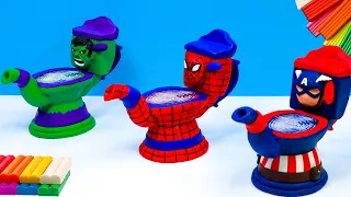 Making Teapot x Toilet Superheroes Spider-man, Hulk, Captain America with Polymer Clay