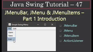 JMenuBar JMenu and JMenuItems Part 1 Into Swing Tutorials