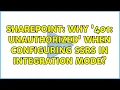 Sharepoint Why 401 unauthorized when configuring ssrs in integration mode 3 Solutions