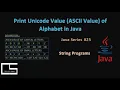 Print ASCII Value of Alphabet in Sting Java CodingwithShameera1