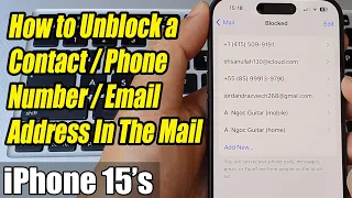 iPhone Pro Max How to Unblock a Address In The Mail App