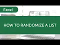 How to Randomize a List in Excel