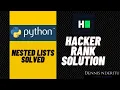 Python Nested Lists SOLVED - HackerRank