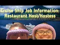 Cruise Ship Job Information Restaurant