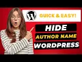 How To Hide Author Name In WordPress Posts 2026 - FAST Easy