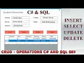 CRUD operation using C and SQL Server Database Insert Delete Update Select Tutorial 2023