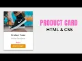 Simple Product Card Design Using HTML CSS Tutorial CSS Card Design