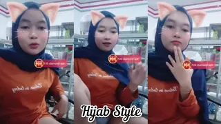 hijab style uci sayang orange clothes live bigo