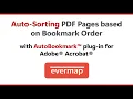 How to Automatically Sort PDF Pages based on the Bookmark Order AutoBookmark tutorial