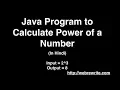 Java Program to Calculate Power of a Number - Hindi