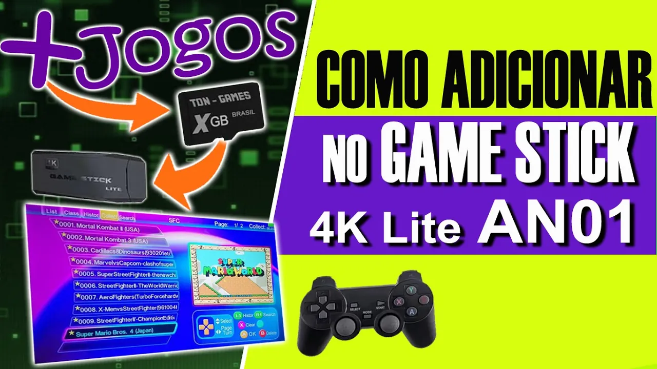 COMO ADICIONAR JOGOS NO GAME STICK AN01? 4k Lite sem Dongle USB