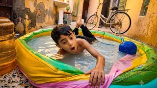 فقوري طلع المسبح والجو حار نار بدون مادري 🤬 شوفو شصار 