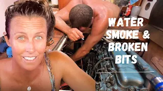 Saltwater and smoke inside the boat ARE WE SINKING | Episode 221(Sailing Catalpa)