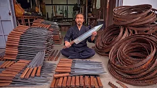 Process of Making Slaughter Knife from Used Saw Blades | Mass Production of Slaughter Knives