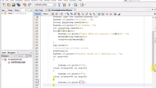 Program to calculate the grade of student in java