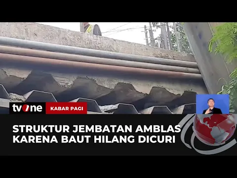 Usai Baut Hilang Dicuri, Jembatan di Bekasi Amblas