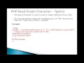 8 PHP Read Single Character fgetc