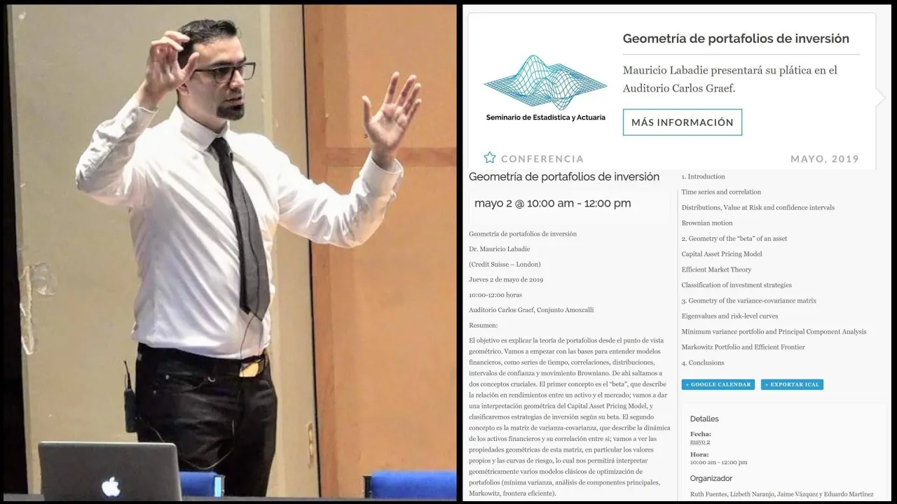 Geometría de portafolios de inversión (Mauricio Labadie)