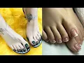 Very elegant and stunning shiny glossy french pedicure ideas for ladies Latest fashion of toe nails