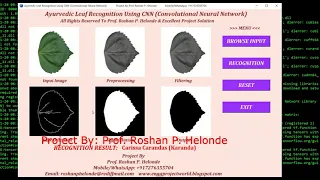 Python Code for Medicinal Plant Leaf Recognition Using CNN Python OpenCV Source Code IEEE Project