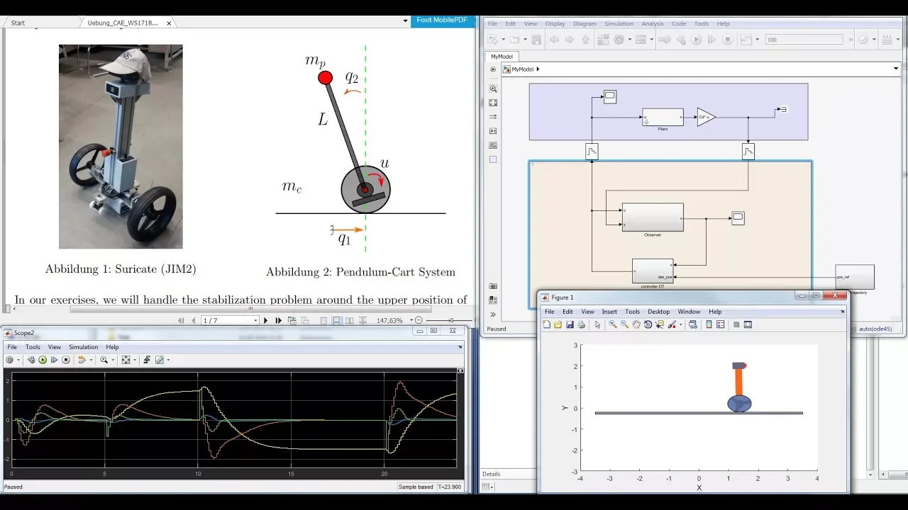 State Space Control for the Pendulum-Cart System: A short tutorial on using Matlab® and Simulink®