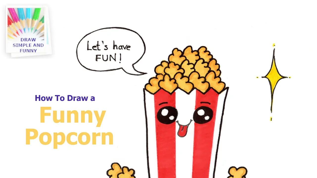 How To Draw Popcorn For Kids Very Easy 🍿🍿🍿