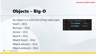 JavaScript Algorithms - 5 Objects and Arrays Big-O