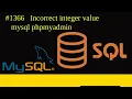 Incorrect integer value mysql phpmyadmin