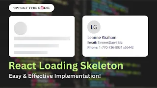React Skeleton Loading Tutorial API Call Delay Fetch Effect with Tailwind CSS