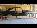 LC Torana 2 door update 1 - Mounted to the rotisserie and prepping for sand blasters