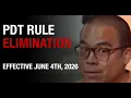 PDT Rule Elimination - Effective June 4th 2026