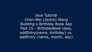 Java Tutorial Birt ay Book App 15