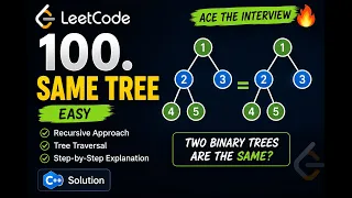 LeetCode 100 Same Tree Easy C Recursive Solution Binary Tree Interview Question