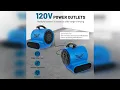 Overview Air Mover Blower Fan Industrial 1200CFM Monster Floor Blower Carpet Dryers - 3