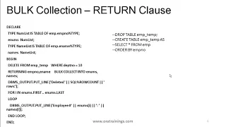 Oracle PLSQL - BULK Extract Insert Update and Delete
