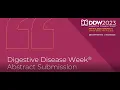 DDW 2023 Abstract Submission Tutorial