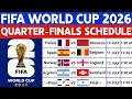 FIFA World Cup 2026 Quarter-Finals Schedule World Cup Schedule 2026 World Cup Fixtures 2026