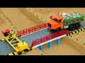 Lagu DIY mini truck and tractor to build concrete bridge | Modern concrete leveler science project