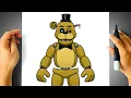 How to DRAW GOLDEN FREDDY from Movie - Five Nights at Freddy s