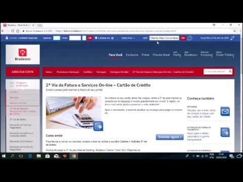 COMO IMPRIMIR 2ª VIA FATURA CARTÃO DE CREDITO BRADESCO.ATUALIZADO