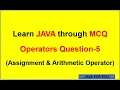 Java Assignment and arithmetic operators in tamil java for beginners in tamil core java in tamil