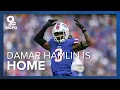 Bills safety Damar Hamlin back in Buffalo