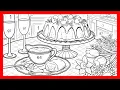Cozy Dessert Table Cake Tea Tulip Bouquet Art Color by Number Picture