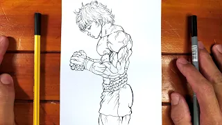 How to draw BAKI HANMA Real Time