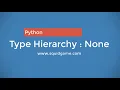 Standard Type Hierarchy None in Python